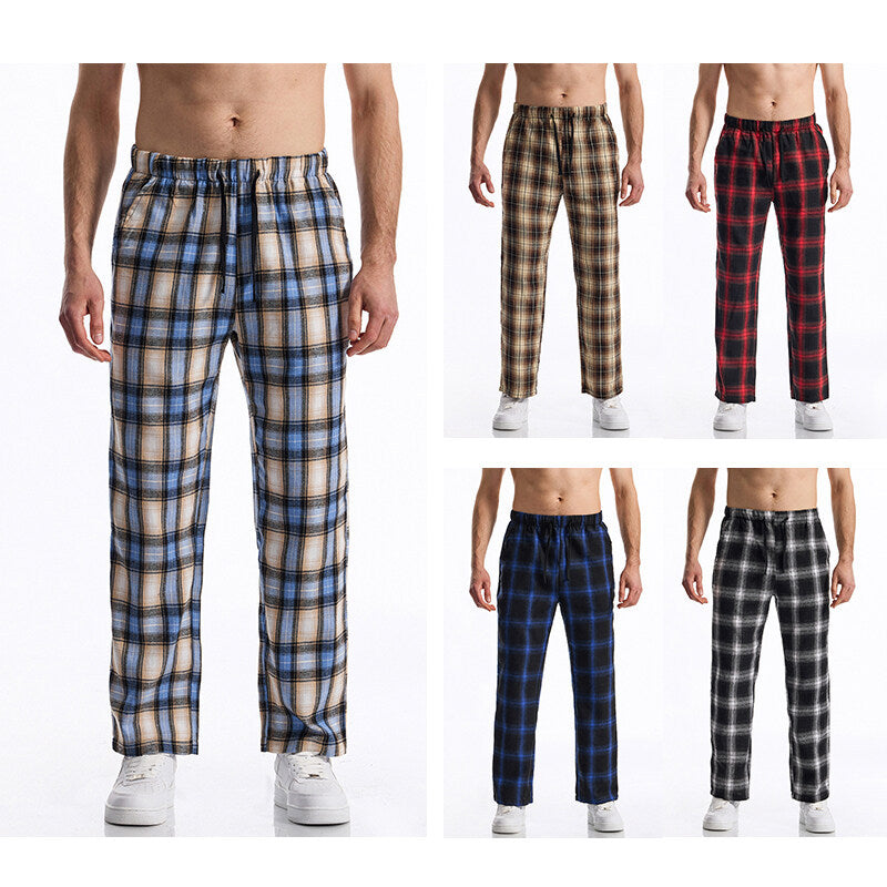 Men's flannel pajama pants with comfortable elastic waistband Lune London