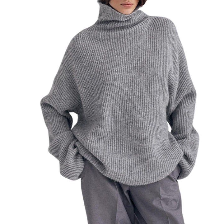 Ladies Large Knit Turtleneck Sweater in High-Quality Material Lune London
