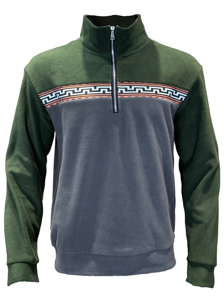 Men's fleece pullover with stylish high neck and contrasting pattern Lune London