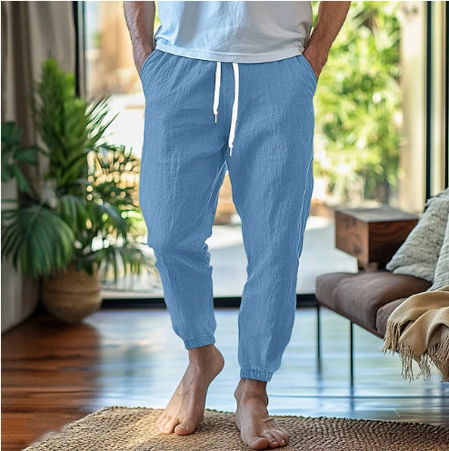 Casual pants for men with individually adjustable waist and ventilation inserts on the sides Lune London
