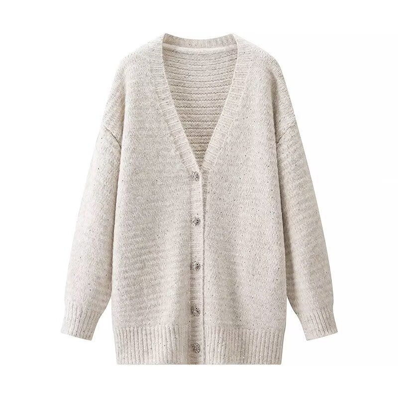 Cardigan Femme Confortable avec Col V et Fermeture Boutonnée Chic & Stil