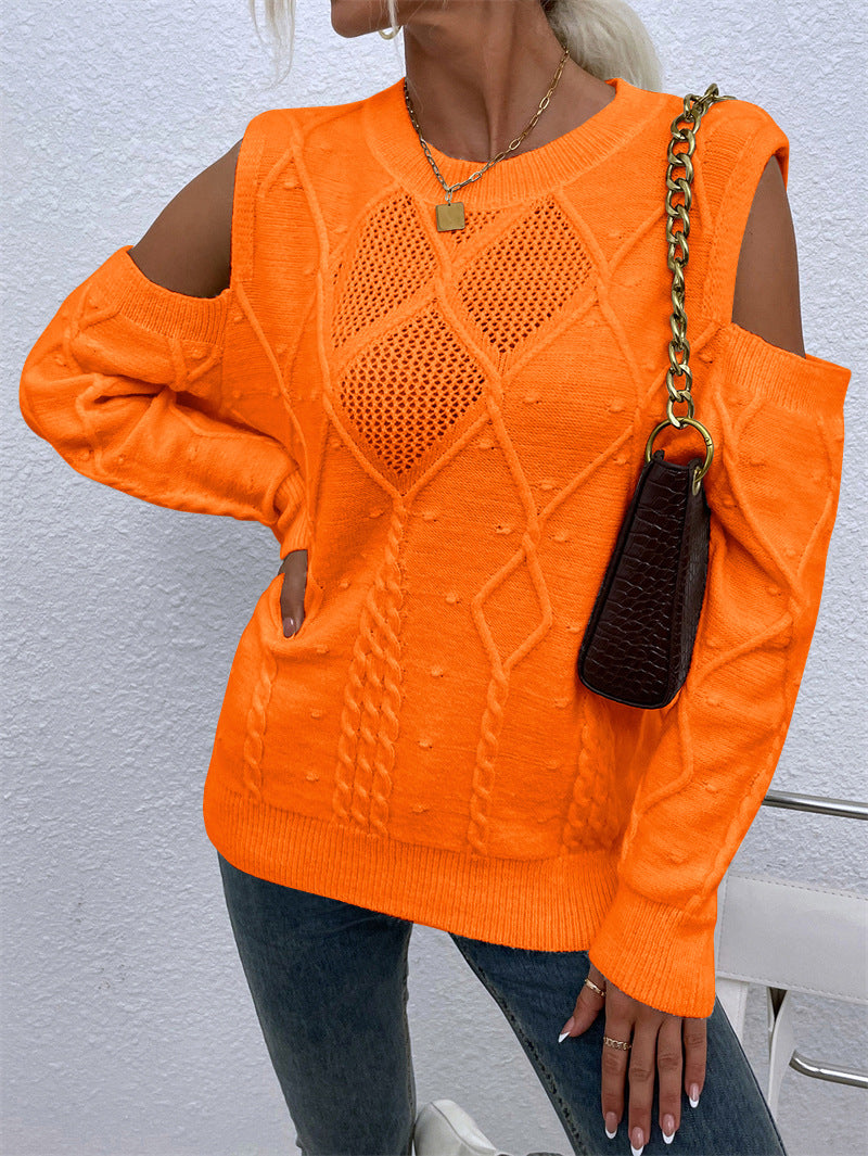 Pull en tricot pour femmes avec un motif en dentelle à la mode et des détails en câble Chic & Stil