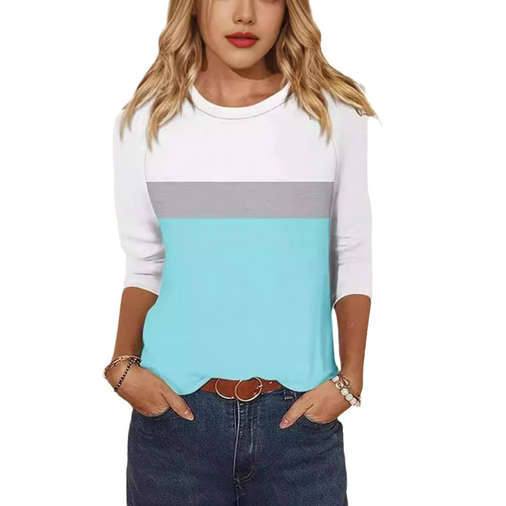 Lune London women's casual T-shirt with trendy color block design