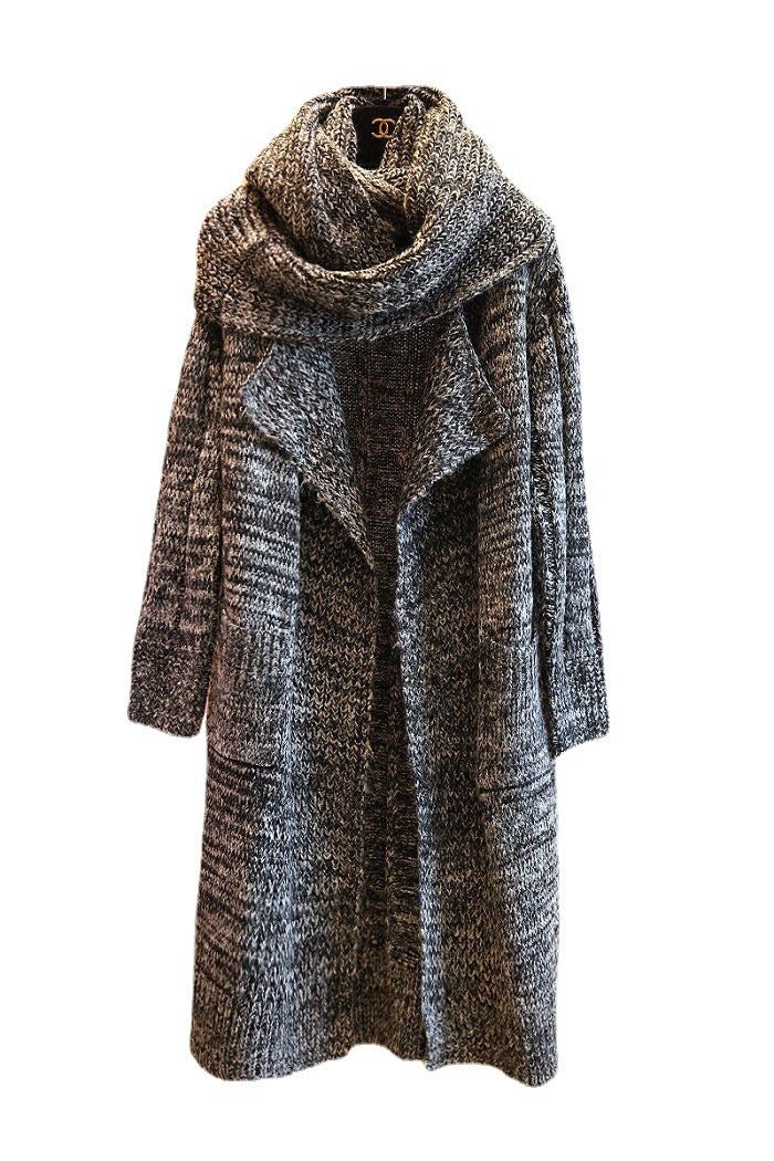 Oversized knit coat for women with relaxed pockets Lune London