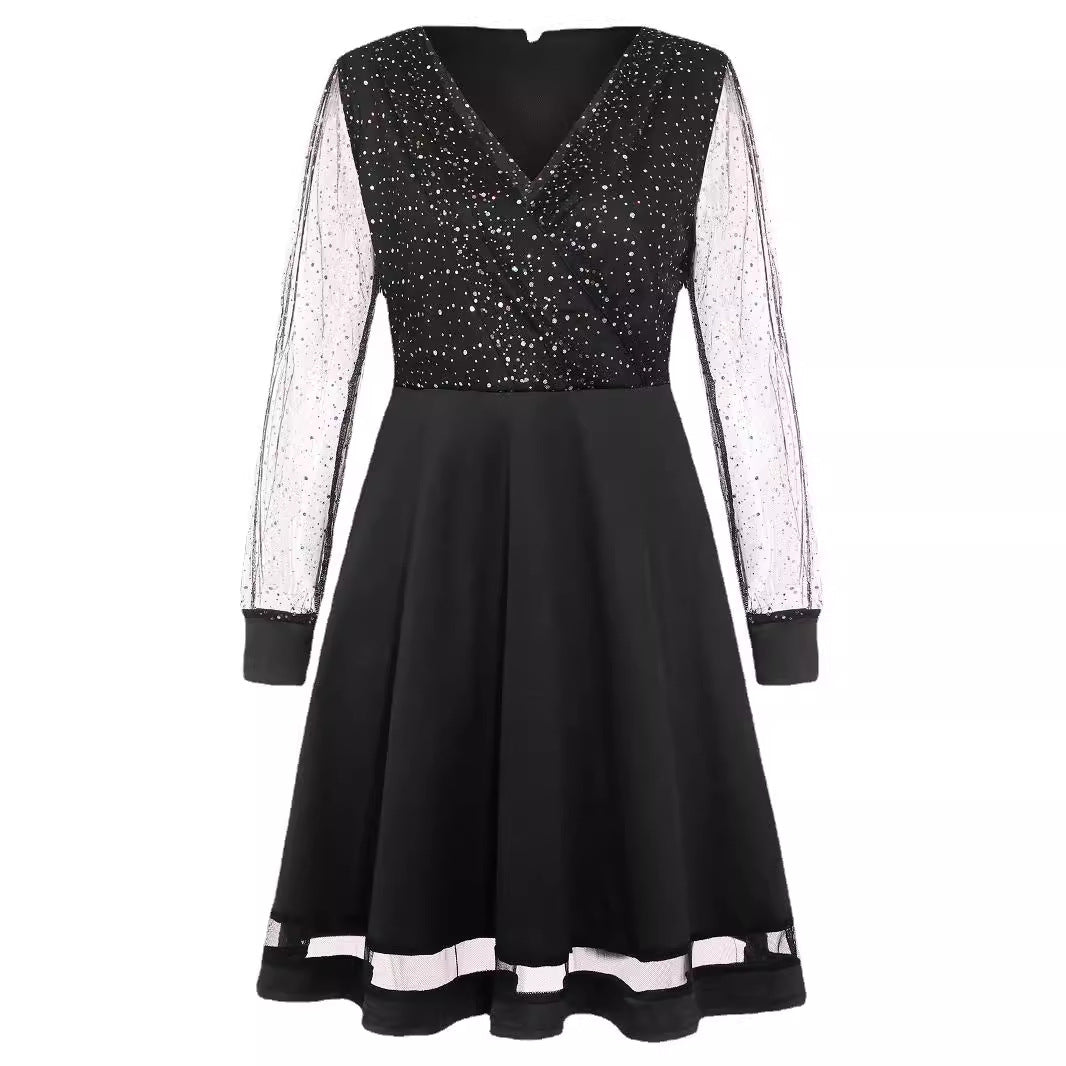 V neck shimmering wrap dress Lune London