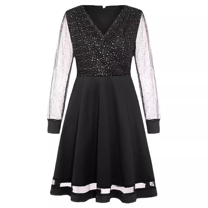 V neck shimmering wrap dress Lune London