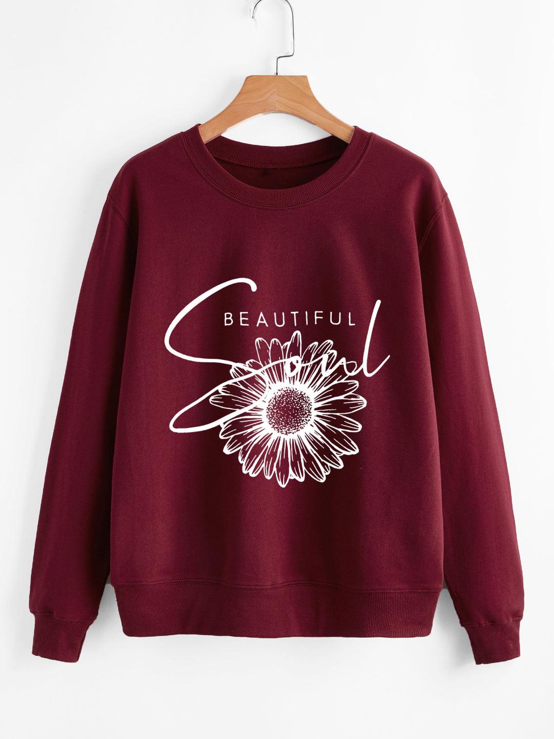 Sweatshirt femme avec motif floral et lettrage inspirant Chic & Stil