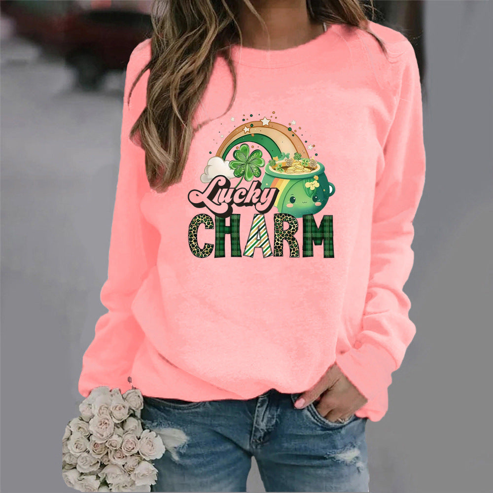 Sweat-shirt pour femmes avec motif chanceux créatif Chic & Stil