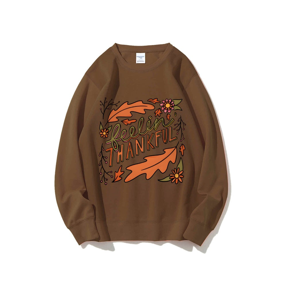 Sweat-shirt femme avec motif automnal coloré et lettrage inspirant Chic & Stil