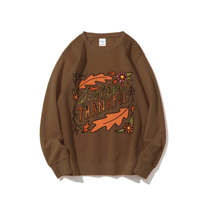 Sweat-shirt femme avec motif automnal coloré et lettrage inspirant Chic & Stil