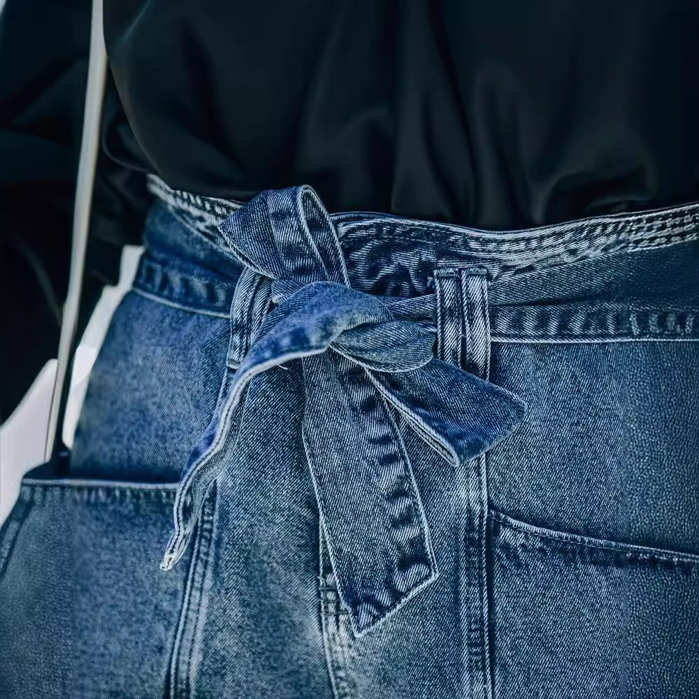 Shorts en denim taille haute pour femmes avec ceinture amovible Chic & Stil