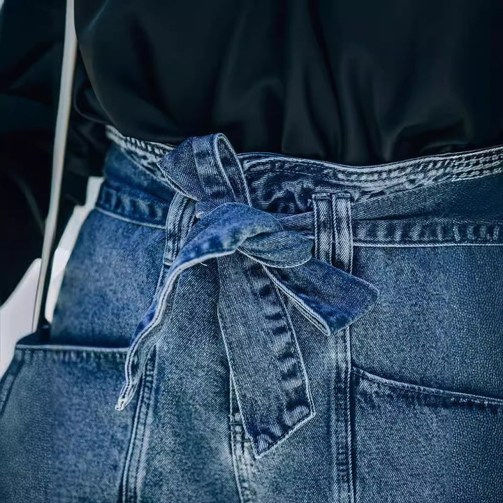 Shorts en denim taille haute pour femmes avec ceinture amovible Chic & Stil