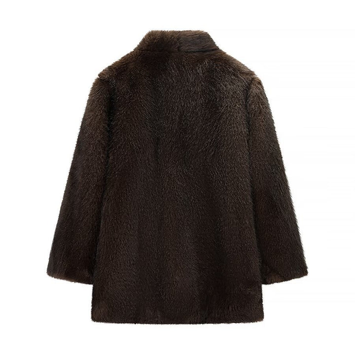 Veste en fausse fourrure cozy pour femme avec col élégant et doublure douce Chic & Stil