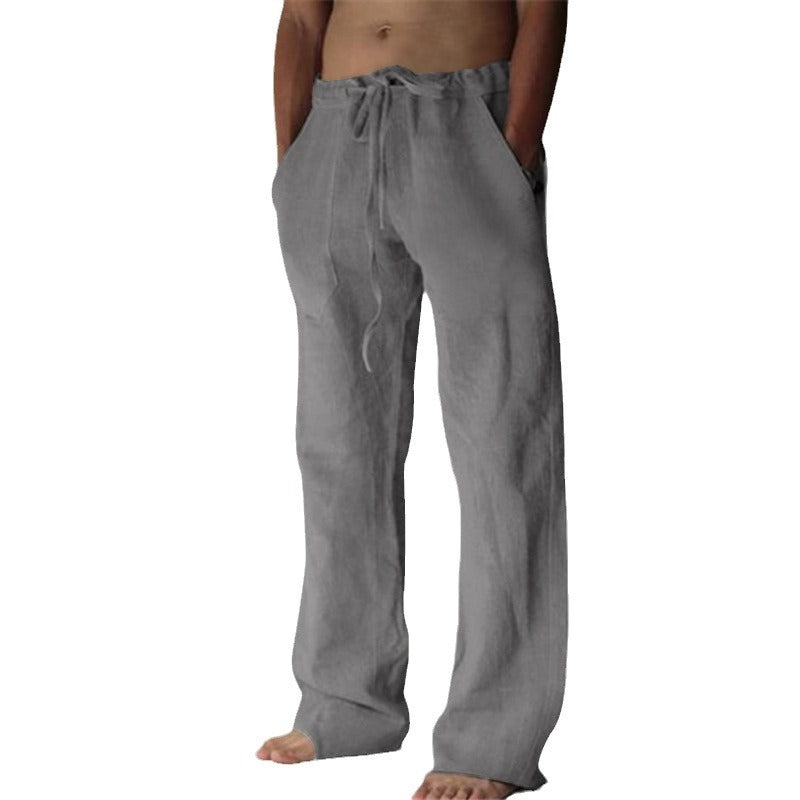 Casual linen pants for men with elastic waist and practical side pockets Lune London