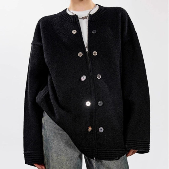 Cardigan pour femmes surdimensionné avec des détails de boutons et coupe décontractée Chic & Stil