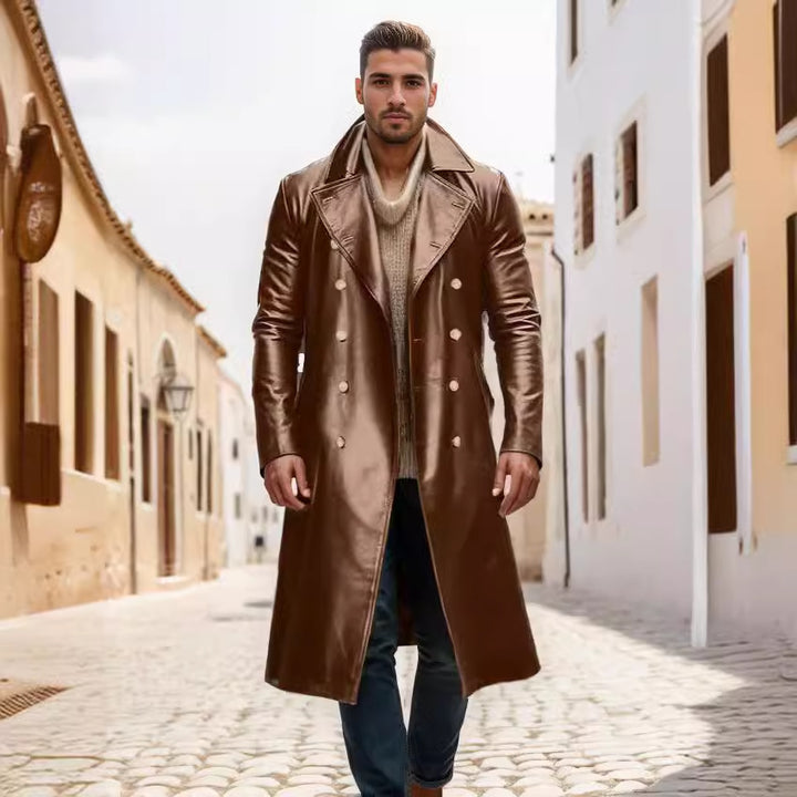 Elegant and modern leather coat for men Lune London