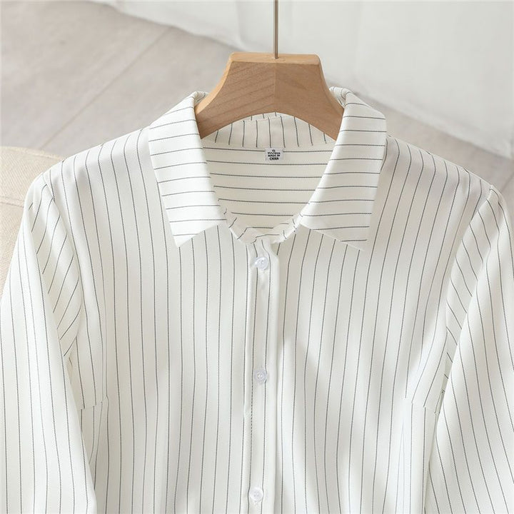 Blouse femme à manches longues avec motif rayé fin Chic & Stil