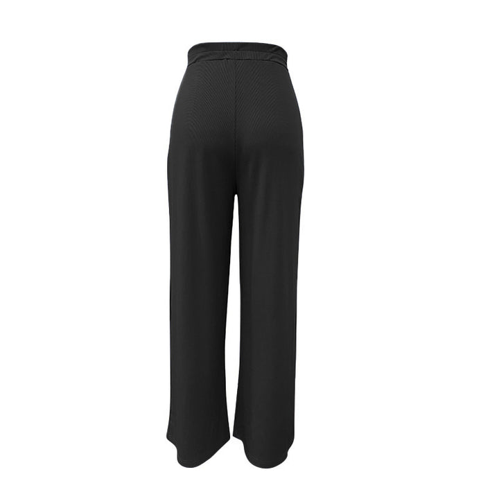 Wide chino pants for women with elegant draping and high waist Lune London