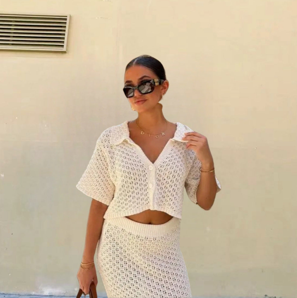 Roc crochet maxi for women with matching short jacket Lune London