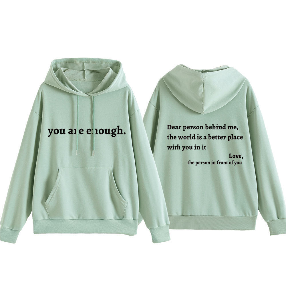 Women's hooded sweatshirt with motivational lettering and comfortable fit Chic & Stil