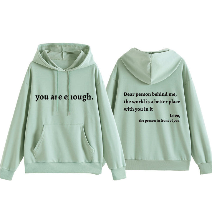 Women's hooded sweatshirt with motivational lettering and comfortable fit Chic & Stil