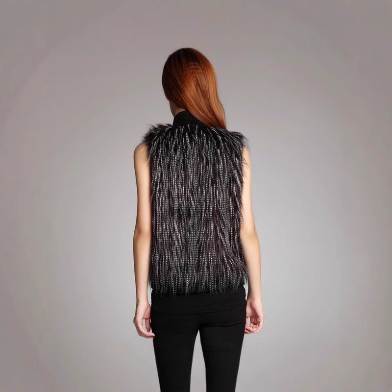 Ladies Stylish Plush Jacket with Elegant Ruffles Lune London