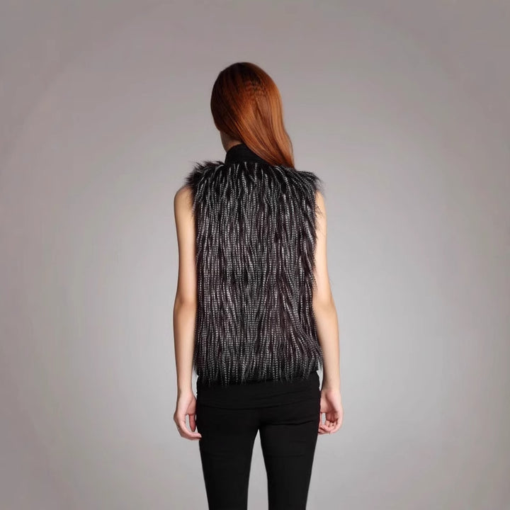 Ladies Stylish Plush Jacket with Elegant Ruffles Lune London