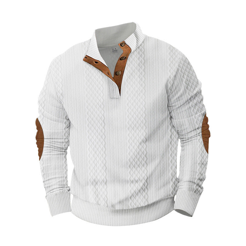 Trendy knitted sweater for men with innovative collar and elegant contrast details Lune London