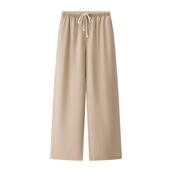 Leisure pants for women with a wide cut and comfortable elastic waistband Lune London