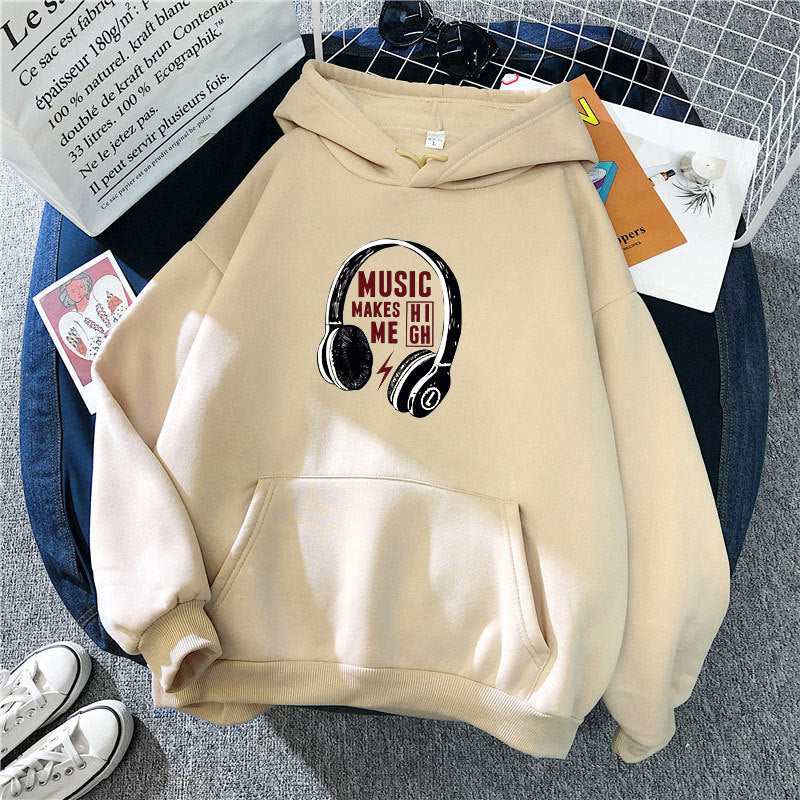 Women's hoodie with creative music design Chic & Stil