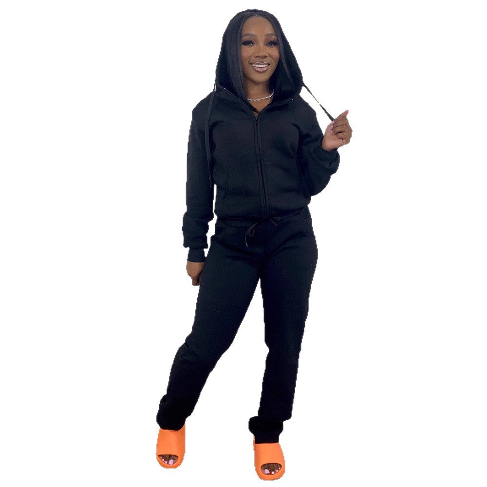 Women’s sporty leisure suit set with full zip Chic & Stil