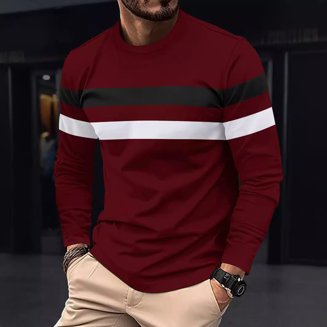Men's Fashionable Long Sleeve Shirt with Sporty Stripes Chic und Stil
