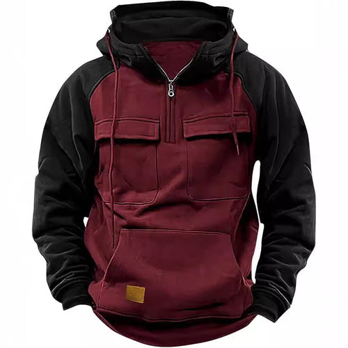 Men's sporty cotton hoodie with practical pockets Lune London