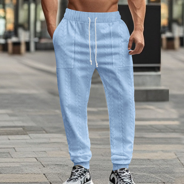 Trendy leisure pants for men with innovative texture and elastic waistband Lune London