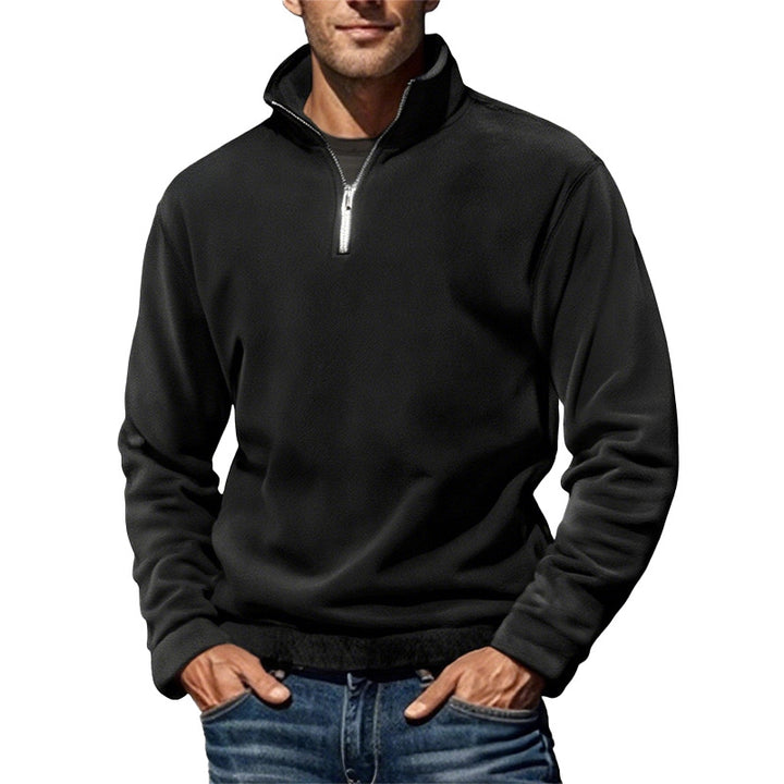 Men's thermal fleece jacket with high collar and decorative zipper Lune London