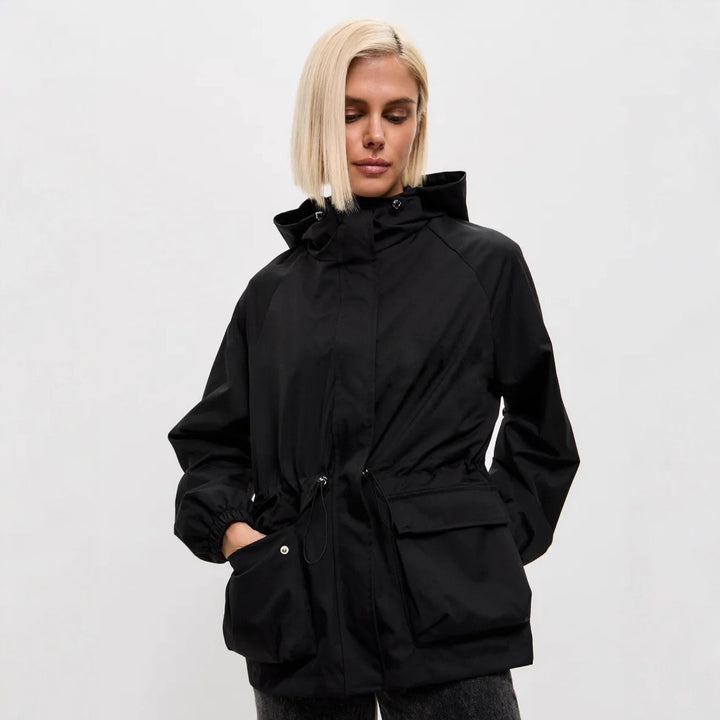 Women's casual waterproof jacket with adjustable waistband Lune London