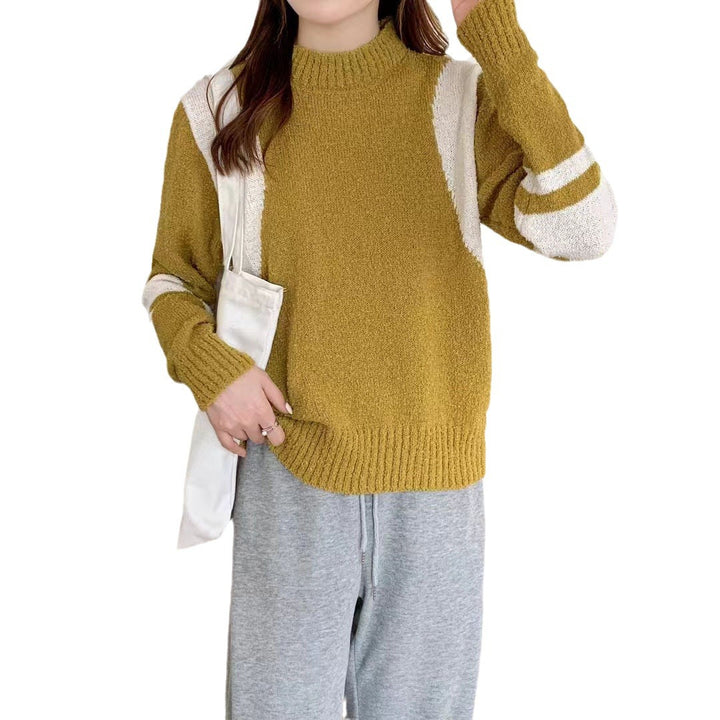 Sweater woman with high collar and contrasting sleeves Lune London