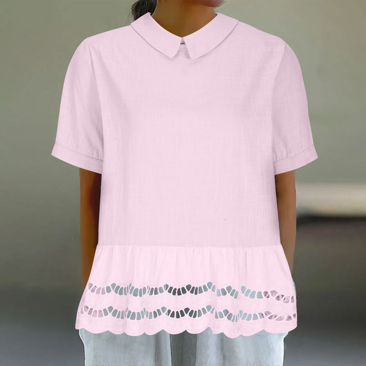 Ladies Chic Peplum Blouse Embroidered Lune London