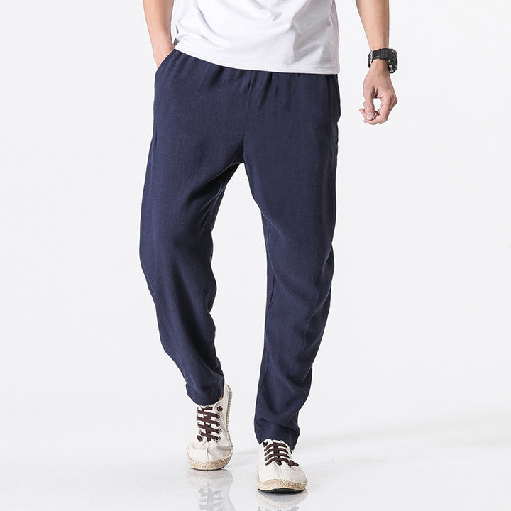 Casual harem pants for men in breathable linen material Lune London