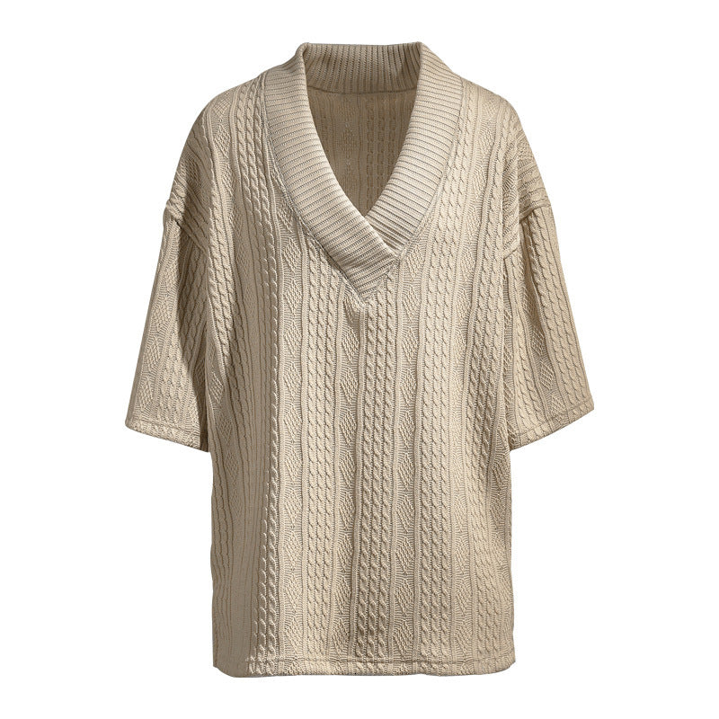 Women Oversized Sweater with V Neck and Chic Structure and Style