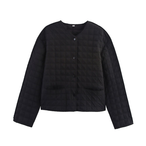 Quilted transition jacket for women with practical pockets Lune London