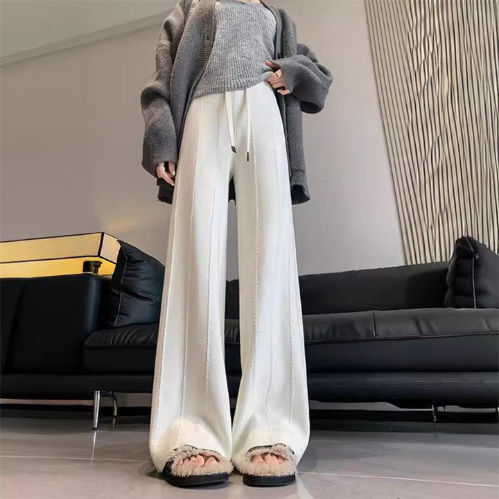 Pantalon de loisirs femme à coupe large avec taille élastique et poches pratiques Chic & Stil