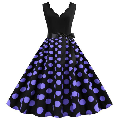 Robe midi demi-durée pour femmes avec motif à pois classique et silhouette cintrée Chic & Stil