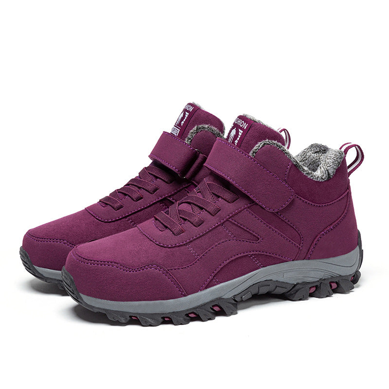 Insulated hiking shoes for women with non-slip sole and practical Velcro solution Lune London