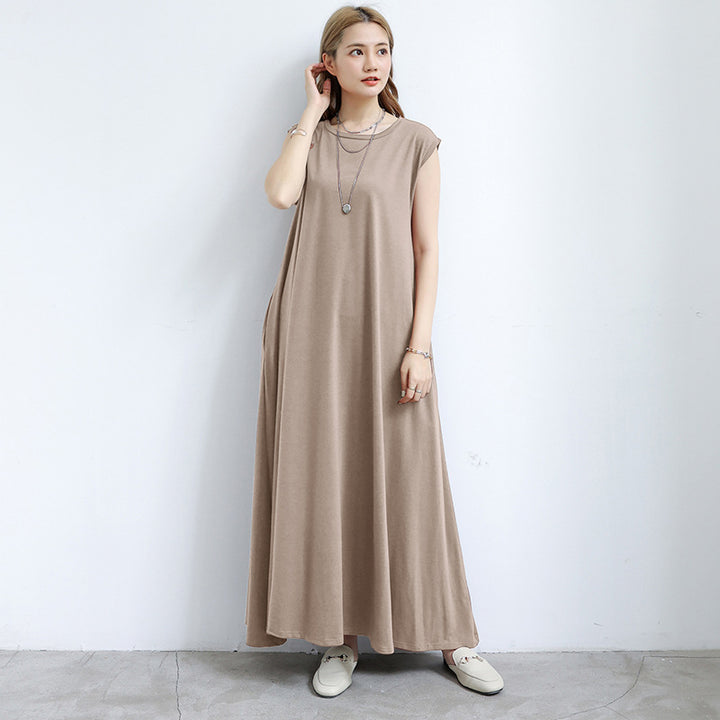 Ladies Elegant Maxi Dress Sleeveless Lune London