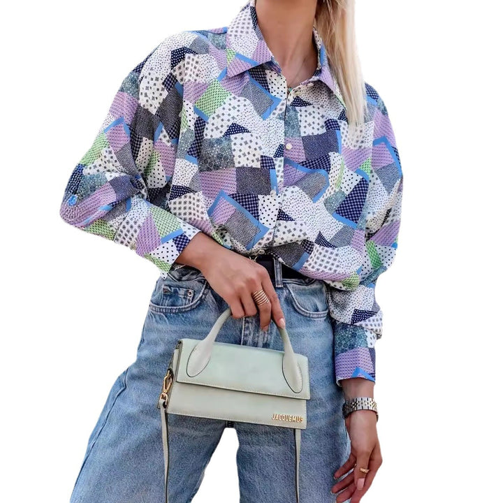 Plus size women's blouse with floral pattern Lune London