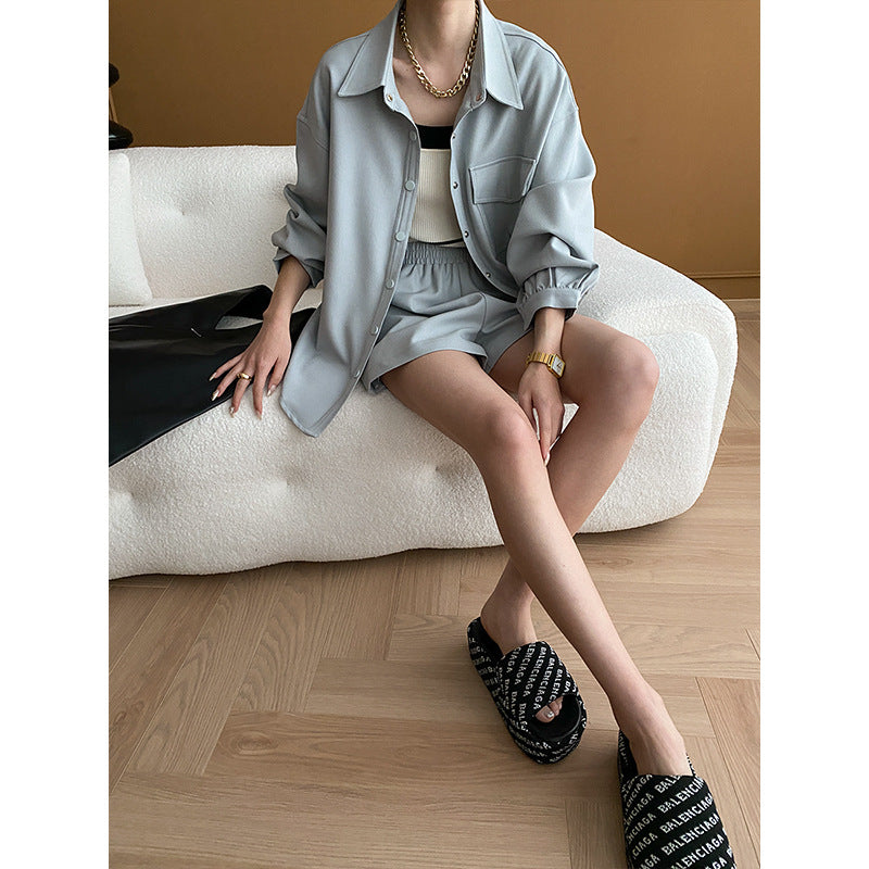 Women's Short Sleeve Blouse and Shorts Set Chic & Stil