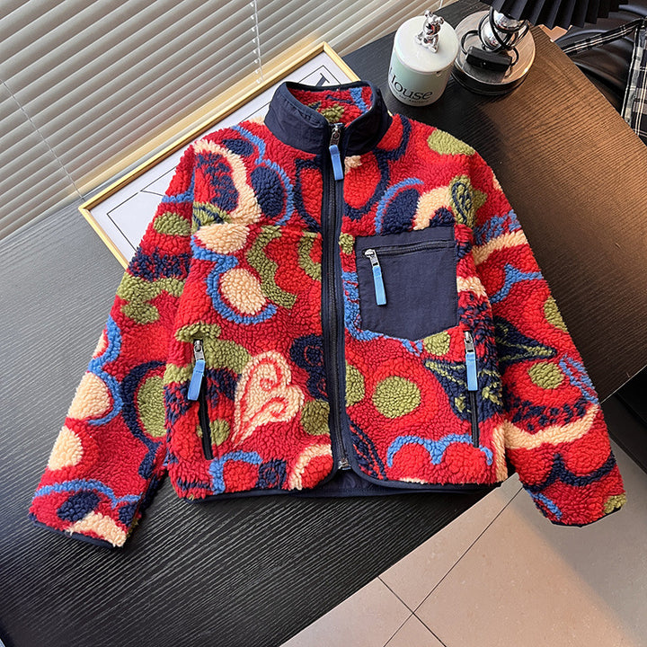 Veste en polaire colorée pour femmes avec col haut et poches pratiques Chic & Stil