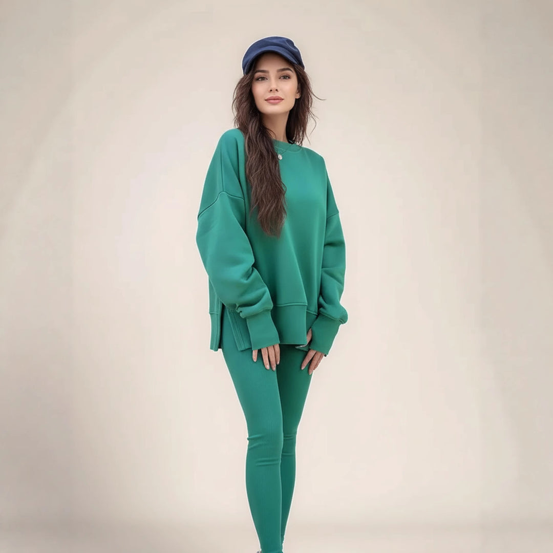 Ladies Sport Leisure Set with Soft Sweatshirt and Comfortable Leggings Lune London