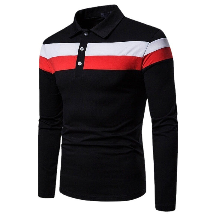 Men's long sleeve polo with contrasting stripes Lune London